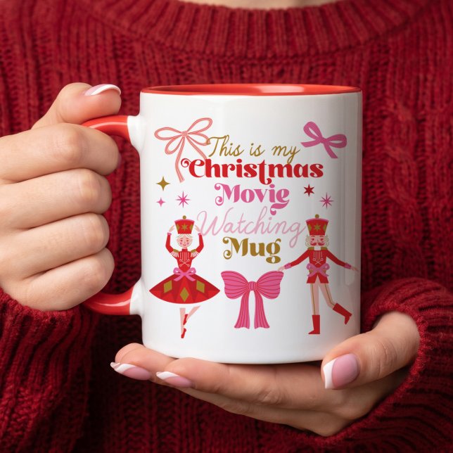 Min julfilmskoppar Rosa Nötknäppare Mugg (My Christmas Movie Watching Mug Pink Nutcracker)