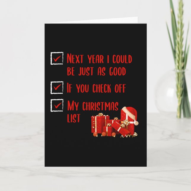 Min julklappslista kort (Framsida)