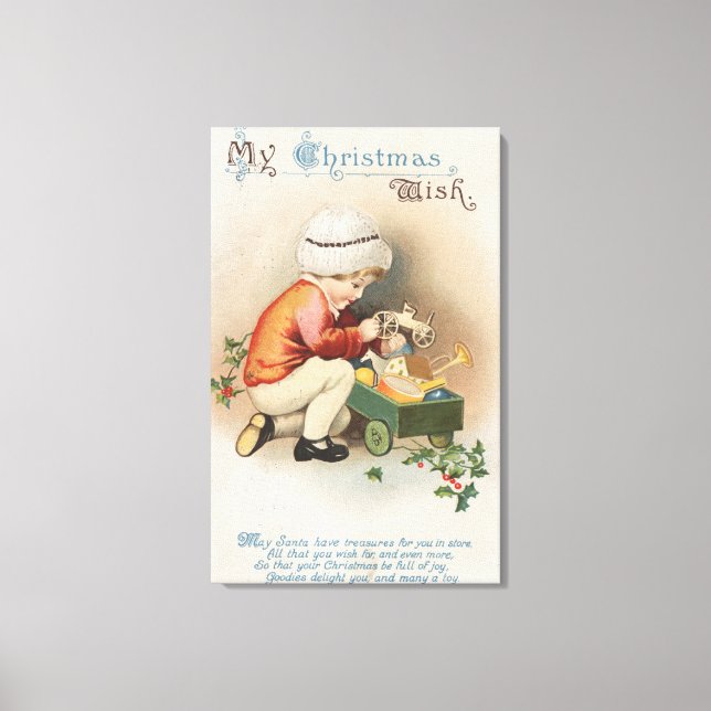 Min julönskanKid som iakttar Leksak Canvastryck (Framsida)