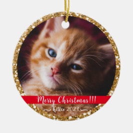 Min julpet guld glitter Ceramic Ornamic Julgransprydnad Keramik