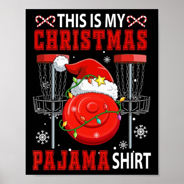 Min julpyjamas-tröja Disc Golf-utrustning Lek Poster (Framsidan)