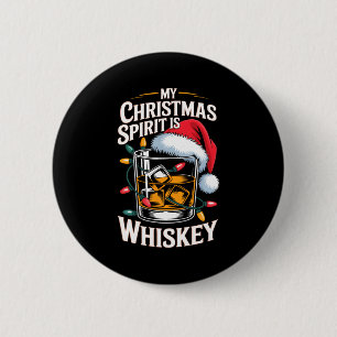 Min julskämt är whiskey Roligt Santa-fest Dryck Knapp