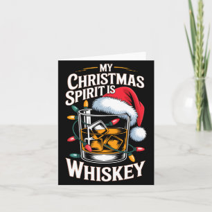 Min julskämt är whiskey Roligt Santa-fest T-Shirt Kort