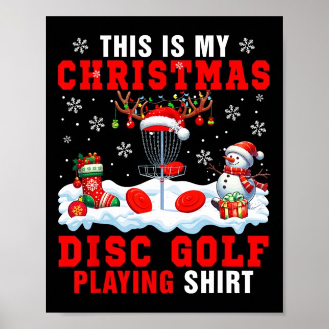 Min julskiva golfspelande skjorta Santa utrustning Poster (Framsidan)