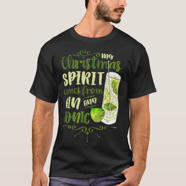 Min julstämning kommer från Gin och Tonic T Shirt (Framsida)