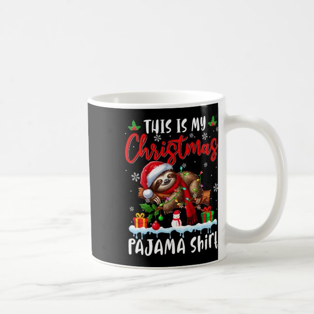 Min jultomten Pajama Sloth Animals Julafton Light Kaffemugg (Höger)