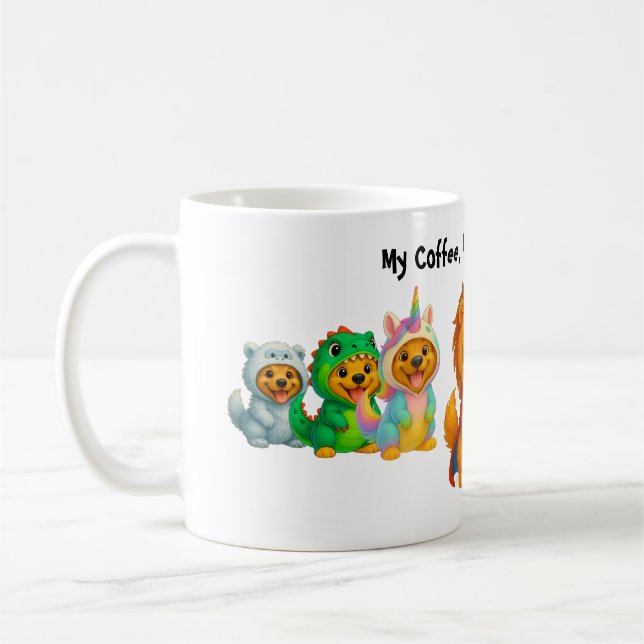 Min kaffe min Gang Mitt Regler Mugg Rolig hund (Vänster)