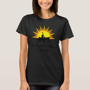 Min kajak ropar jag måste gå retro solnedgång kaja t shirt