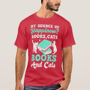 Min källa till lycka Cat Bok Älskare Reading Boo T Shirt