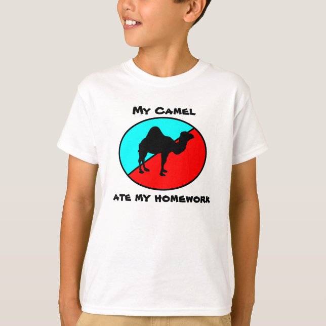 Min kamel åt min läxa t-shirt (Framsida)