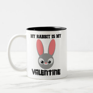 Min kanin är min Valentine Två-Tonad Mugg