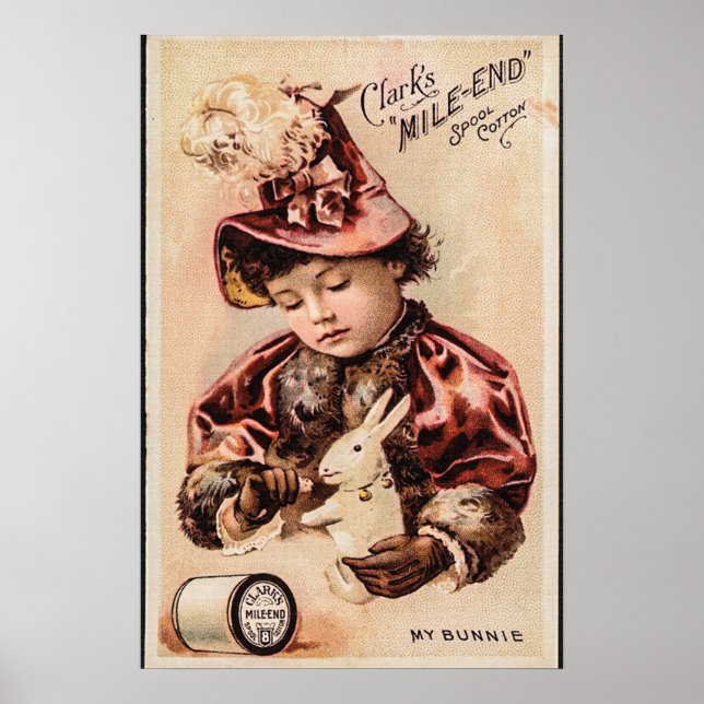 Min kanin vintage-kort poster (Framsidan)