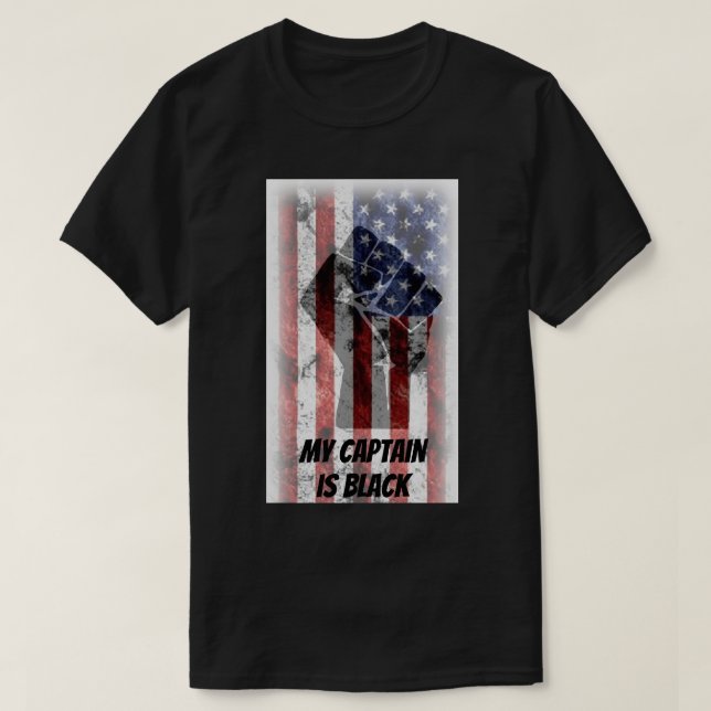 Min kapten är Black T-Shirt (Design framsida)