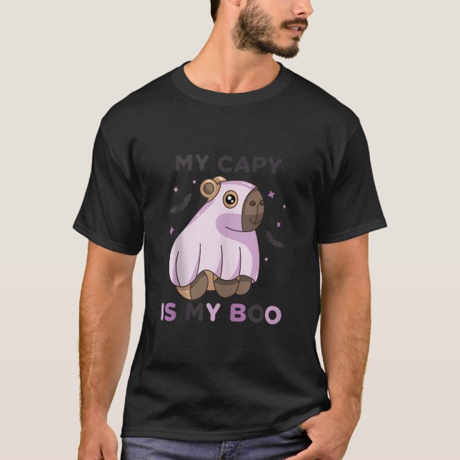 Min kapten är min boktalessäsong Ghost Halloween G T Shirt (Framsida)