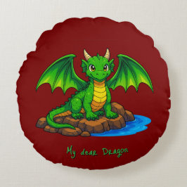 Min kära Dragon Rund Kudde