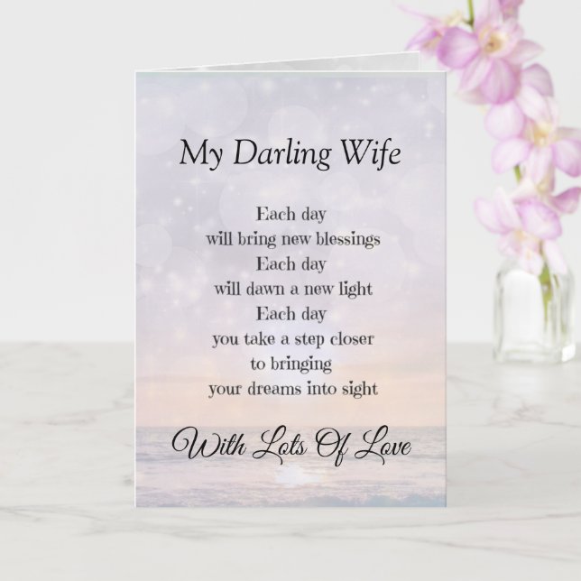 Min kära fru Uppmuntring Dikt Hälsning Kort (Orkide)