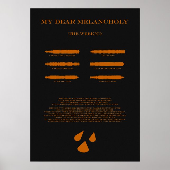 Min kära Melancholy Poster (Framsidan)