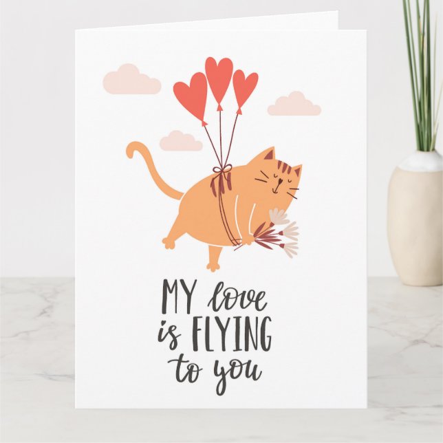 Min kärlek flyger till dig kort (Framsida)
