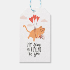 Min kärlek flyger till dig presentetikett