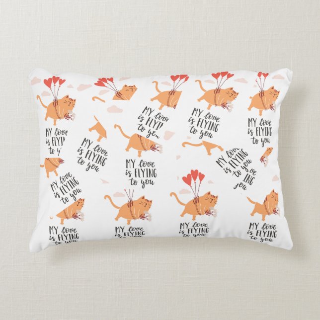 Min kärlek flyger till dig prydnadskudde (Framsidan)
