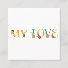 Min kärlek fyrkantigt visitkort