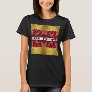Min kärlek Min mamma Min pappa Blommig gul t-shirt
