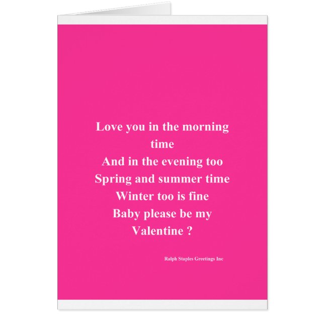 Min kärlek min Valentine Hälsningskort (Framsidan)