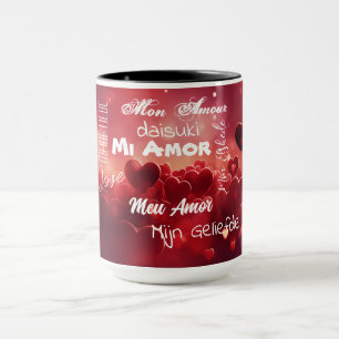 "Min Kärlek" på olika språk Mugg