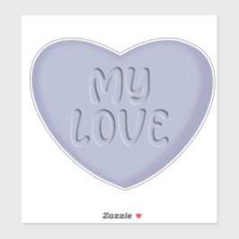 Min Kärlek Pastel Lila Candy Heart Sticker Klistermärken