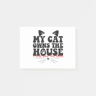 Min katt äger huset jag Betalar... Post-it Block