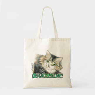 MIN KATT ÄLSKAR MIG tar copyrightt på SylviART Tygkasse