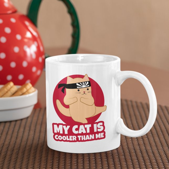 Min katt är Cooler Than Funny Karate Kaffemugg (Skapare uppladdad)