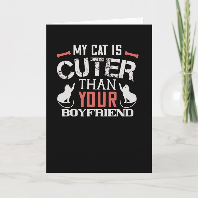 Min katt är cuter än din Boykompis Kort (Framsida)