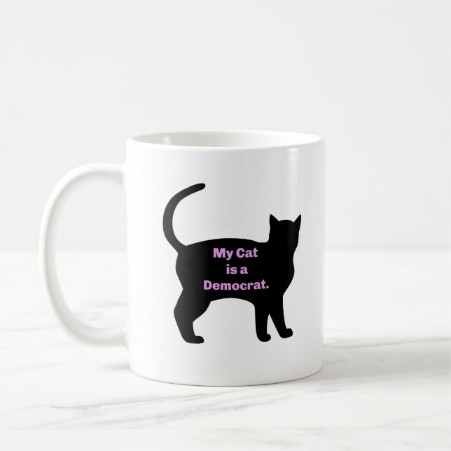 Min katt är en demokrat kaffemugg (Vänster)