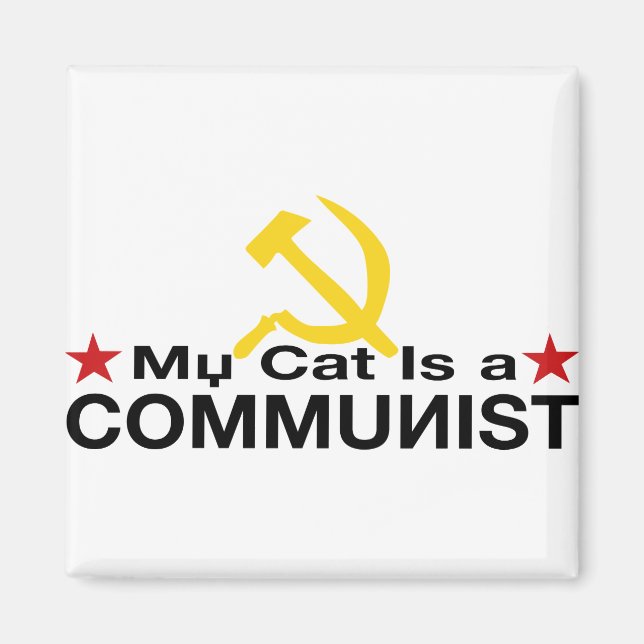 Min katt är en KOMMUNIST Magnet (Framsidan)