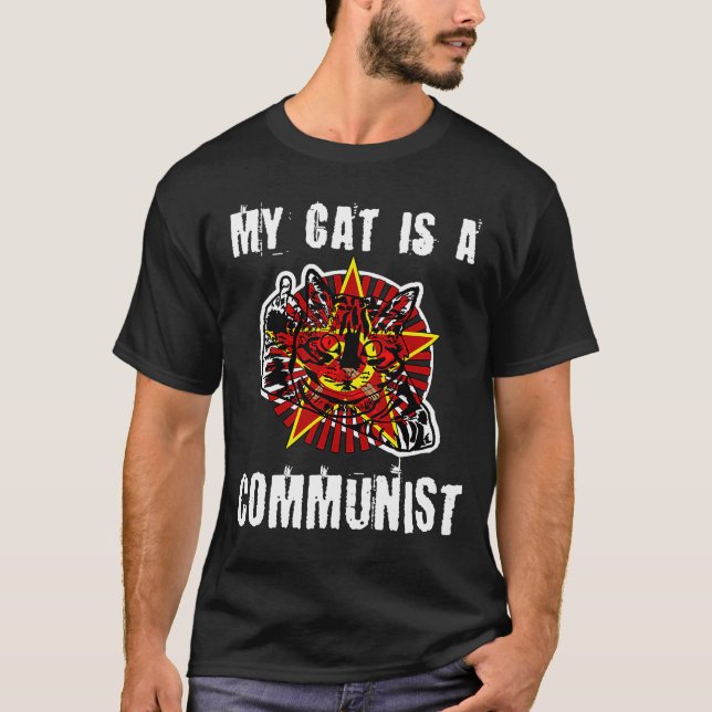 Min katt är en kommunistisk rude-kommunistisk katt t shirt (Framsida)