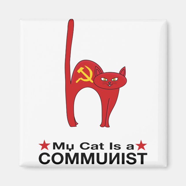 Min katt är en underbar gågoprincip för KOMMUNIST Magnet (Framsidan)