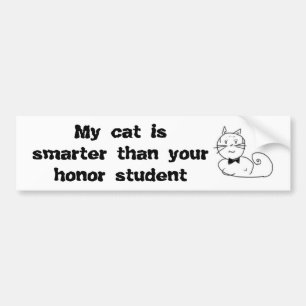 Min katt är mer smart än din heder bildekal