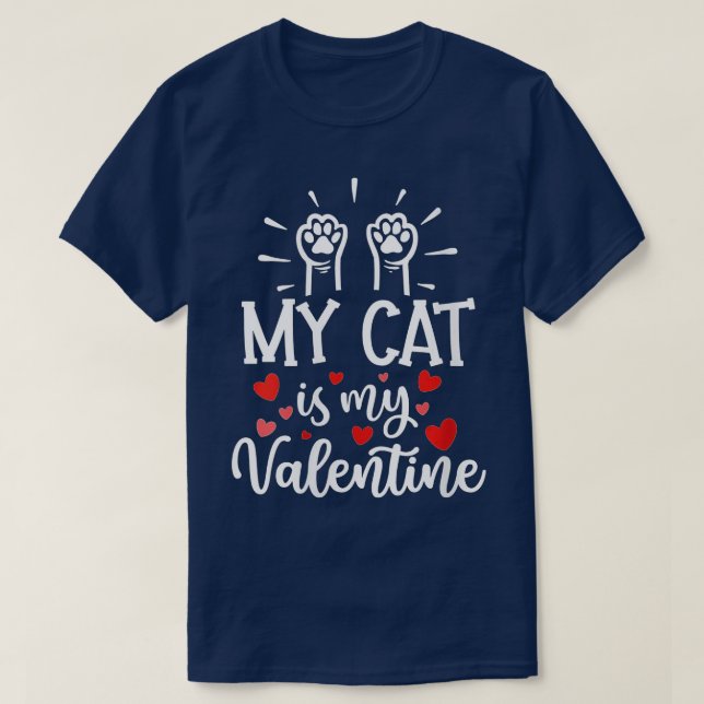 Min katt är min hjärtans Kitten Älskare Heart V T Shirt (Design framsida)