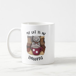 Min katt är min terapeut. Kaffekat Kaffemugg