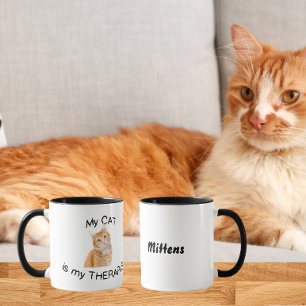 Min katt är min terapeut mugg