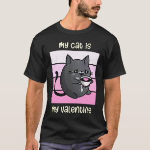 Min katt är min valentin  Alla hjärtans dag Katt o T Shirt