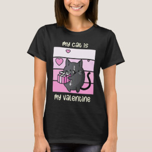 Min katt är min valentin  Alla hjärtans dag Katt o T Shirt