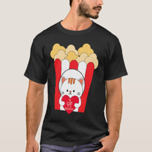 Min katt är min valentin Coola popcorn Alla hjärta T Shirt