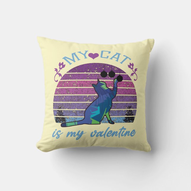 Min katt är min valentin, katt är min valentin kudde (Framsida)