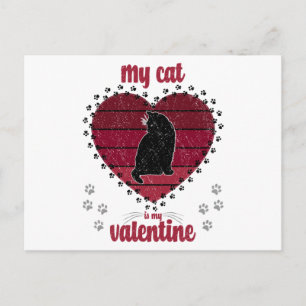 Min katt är min valentin rolig valentinspresent vykort