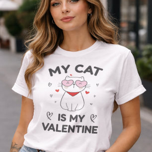Min katt är min valentin Söt kattälskare Kattunge T Shirt