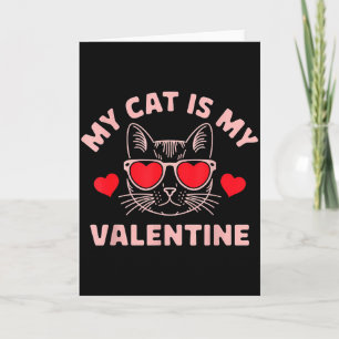 Min katt är min valentin söta katt älskare hjärtan kort