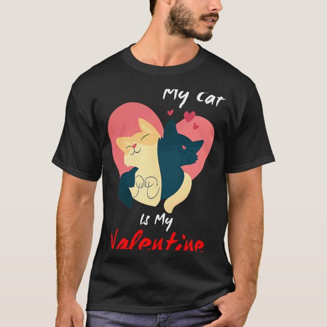 MIN KATT ÄR MIN VALENTIN  valentin katt T Shirt (Framsida)