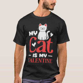 Min katt är min valentinaskatt  Hjärtvalentin T Shirt